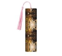 Little Red Panda - Marcapáginas rectangular de madera natural con borlas, regalos para hombres y mujeres