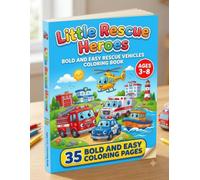 Little Rescue Heroes: Bold and Easy Rescue Vehicles Coloring Book