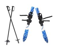 Little Short Ski - Tabla de esquí infantil con 2 bastones de esquí, esquís educativos de 68 cm, trabillas de fijación ajustables tamaños (20 - 30), para niños de 2 a 8 años