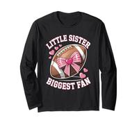 Little Sister Biggest Fan Game Day Cheer and Family Pride Manga Larga
