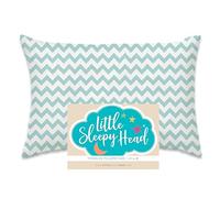 Little Sleepy Head para funda de almohada - Organic Collection Chevron Teal