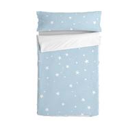 Little Star Blue Saco nórdico Azul, 90x200 cm (Cama 90) Sin Relleno, 100% Algodón (Exterior) 100% Poliéster (Relleno), Calidad de 150