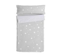 Little Star Grey Saco nórdico Gris, 105x200 cm (Cama 105) Sin Relleno, 100% Algodón, Calidad de 150 Hilos