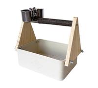 Little Support - Soporte para entrenamiento de pájaros con doble tazón | para | Persha para Pariquitos, Kakauas, Cotorras, Colibríes, Palomas, Cuáqueros, Agapornis, Escritorios