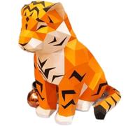 Little Tiger 3D Paper Model Handmade Papercraft Home Decor Desk Decoration Sculpture Puzzles Educational DIY Kids Toys Gifts