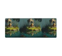 Little Tiger in The Pavilion - Alfombrilla de mouse extragrande impresa de 12 x 31.5 pulgadas para oficina, juegos y aprendizaje, duradera, cómoda y respetuosa con el medio ambiente