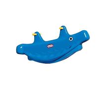Little Tikes Ballena Balancín - Juego Activo para Niños, Asas de Fácil Agarre y Silla Estable para Mayor Seguridad, Caben Hasta 3 Niños, Fabricación Duradera, Azul