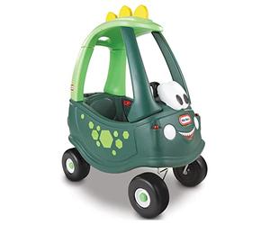 Little Tikes Cozy Coupe Dino - Correpasillos, Reposapiés Extraíble, Bocina que Funciona, Botón de Arranque y Tapa de Combustible. Edad: a partir de 18 meses
