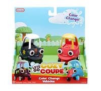 Little Tikes Let's Go Cozy Coupe - 2 cochecitos que cambian de color - Incluye 2 coches y efectos de cambio de color - Edad: 3+ años