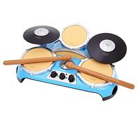 Little Tikes My Real Jam Batería de juguete con baquetas y funda, 4 modos de reproducción, control de volumen, conectividad Bluetooth, Fomenta el juego creativo e imaginativo, Edad: 3+ años
