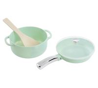Little Tikes Sweet Spaces Pots & Pans Set - Set de ollas, sartenes y accesorios en tono verde agua, ideal para actividades culinarias a partir de 3 años