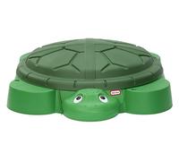 little tikes Turtle Sandbox - Arenero Verde con 4 Asientos Moldeados, Ranuras para Sombrillas Y Litera Extraíble, para Niños Y Niñas De 1 A 6 Años