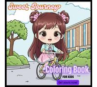 Little Traveler: Cute Girl Adventure Coloring Book for Kids: Fun and Easy Kawaii Coloring Pages of a Cute Girl Traveling on a Bus for Kids Ages 3-8