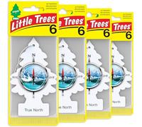 LITTLE TREES Ambientador de coche I Árbol colgante que proporciona olor duradero para auto o hogar I True North, 6 paquetes (4 unidades)