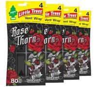 LITTLE TREES Ambientador de coche | La envoltura de ventilación proporciona un aroma de larga duración, ¡increíblemente fresco! | Espina rosa, 16 ambientadores