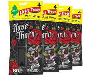 LITTLE TREES Ambientador de coche | La envoltura de ventilación proporciona un aroma de larga duración, ¡increíblemente fresco! | Espina rosa, 16 ambientadores