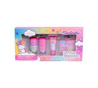 MARTINELIA - Kit Completo de Maquillaje de Unicornio - 2 Barnices, 4 Sombras de Ojos, 1 Brillo de Labios - Maquillaje para niños - Caja de Regalo para niñas