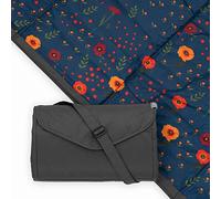 Little Unicorn - Manta de Picnic Lavable Manta de Juego Impermeable con Parte Inferior aislada, Manta de Playa - Diferentes tamaños -152 x 213 cm (Midnight Poppy)