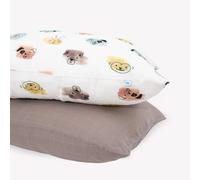Little Unicorn Standard Pillowcase 2 Pack | Fabrica de muselina sper suave y transpirable | Cierre de la envoltura cmoda (criaturas de acuarela)