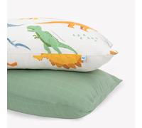 Little Unicorn Standard Pillowcase 2 Pack | Fabrica de muselina sper suave y transpirable | Cierre de sobre cmodo (nombres de dino)