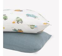 Little Unicorn Standard Pillowcase 2 Pack | Fabrica de muselina sper suave y transpirable | Cierre de sobre cmodo (camiones de trabajo)