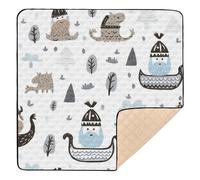 Little Vikings - Tapete de gimnasio y actividades plegable para bebés y actividades para interiores y exteriores, impermeable, para bebés y bebés, 50 x 50 pulgadas