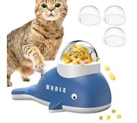 Little Whale Treat Dispenser | ABS, 23x15x14.3cm, Blue/White | Interactive Pet Puzzle Feeder For Cats & Dogs | Foot-Activated Self-Play Toy For Boredom Relief & Slow Feeding