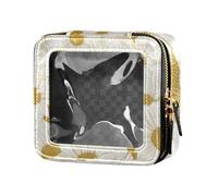 Little White Daisy - Bolsa de maquillaje transparente para bolso, neceser de piel, organizador de maquillaje portátil para volar