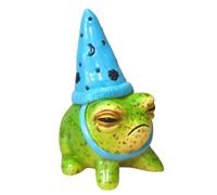 Little Ŵizard Frog Figurine - Adds Whimsy Personality To Garden | Hand