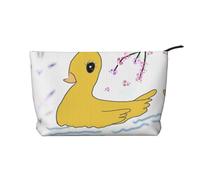 Little Yellow Duck - Bolsa de maquillaje de pana con cremallera, organizador ideal para viajes de corta distancia, Black, Talla única