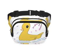 Little Yellow Duck Fitness - Riñonera de viaje de moda e informal, riñonera cuadrada de doble capa, color negro, talla única, Negro, One Size