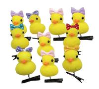 Little Yellow Duck Hairpin - 10pcs Cartoon Duck Plush Hairpin Set