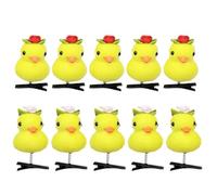 Little Yellow Duck Hairpin | Juego de 10 horquillas de felpa de pato de dibujos animados | Horquillas de pelo de pato amarillo , divertidas pinzas de pelo de animales para niños y mujeres, tocado