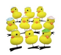 Little Yellow Duck Hairpin | Juego de 10 horquillas de felpa de pato de dibujos animados | Horquillas de pelo de pato amarillo suave, divertidas pinzas de pelo de animales para niños y mujeres, tocado