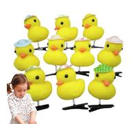 Little Yellow Duck Hairpin - Juego de 10 pinzas de pelo de felpa de pato de dibujos animados | Horquillas de pelo de pato amarillo, accesorios divertidos para el pelo de animales para niños