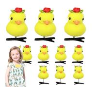 Little Yellow Duck Hairpin - Juego de 10 pinzas de pelo de felpa de pato de dibujos animados | Horquillas de pelo de pato amarillo, accesorios divertidos para el pelo de animales para niños