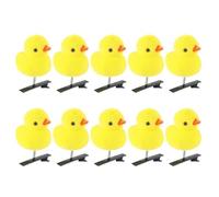 Little Yellow Duck Hairpin - Juego de 10 pinzas para el pelo de pato de felpa de dibujos animados | Bonitos accesorios para el pelo de animales | Horquillas y divertidas para niños y mujeres