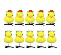 Little Yellow Duck Hairpin - Juego de 10 pinzas para el pelo de pato de felpa de dibujos animados | Bonitos accesorios para el pelo de animales | Horquillas y divertidas para niños y mujeres