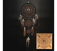 Littlear: atrapasueños indio con plumas hecho a mano, con gancho para pared