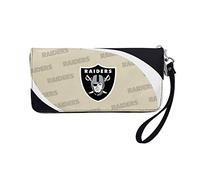 Littlearth Curve Zip Organizer Wallet NFL Oakland Raiders-Cartera organizadora con Cremallera Curvada, para Mujer, Color del Equipo, 4” x 8" x 1”