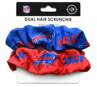 Littlearth NFL Buffalo Bills Dual Hair Twist Scrunchie - Accesorio oficial para el cabello para el día del juego, entrenamientos y estilo diario (juego de 2)