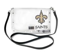 Littlearth NFL Clear Envelope Purse with Black Fashion Strap, Monedero Tipo sobre Transparente Apto para estadios con Cadena de Metal y Logotipo Mujer, Color del Equipo, Talla única