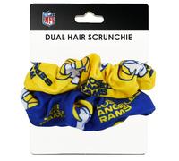 Littlearth NFL Los Angeles Rams Dual Hair Twist Scrunchie - Accesorio oficial para el cabello para el día del juego, entrenamientos y estilo diario (juego de 2)