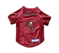 Littlearth NFL Tampa Bay Buccaneers NFL Tampa Bay Buccanneers Stretch Pet Jersey - Camiseta Deportiva diseñada para Perros y Gatos - Tela elástica, Color del Equipo, Grande (320156-BUCC-L-1)