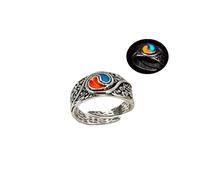LittleFathand Anillos Yin Yang que brillan en la oscuridad, anillos de Tai Chi brillantes Feng Shui Yin Yang anillos abiertos para mujeres, hombres y niñas, regalo de joyería de Navidad, Zinc, Sin