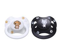 Littleforbig ABDL Bigshield Generation 2 - Chupete para bebé adulto, diseño de gatito negro y cachorro blanco