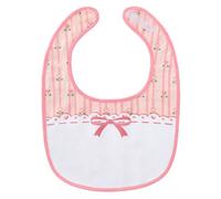 LittleForBig Babero de algodón impermeable con estampado floral rosa para adultos con cierre de velcro ajustable, rosa, Talla única