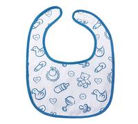 LittleForBig Babero de algodón impermeable estampado para adultos con cierre de velcro ajustable, babero azul para adultos, Guardería azul, Talla única