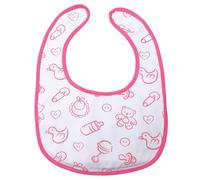LittleForBig Babero de algodón impermeable estampado para adultos con cierre de velcro ajustable, babero rosa para adultos, Color rosa, Talla única