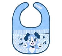 LittleForBig Babero de algodón impermeable para adultos con cierre de velcro ajustable, babero azul, Azul pequeño
